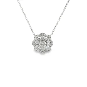 Floral Diamond Cluster Pendant