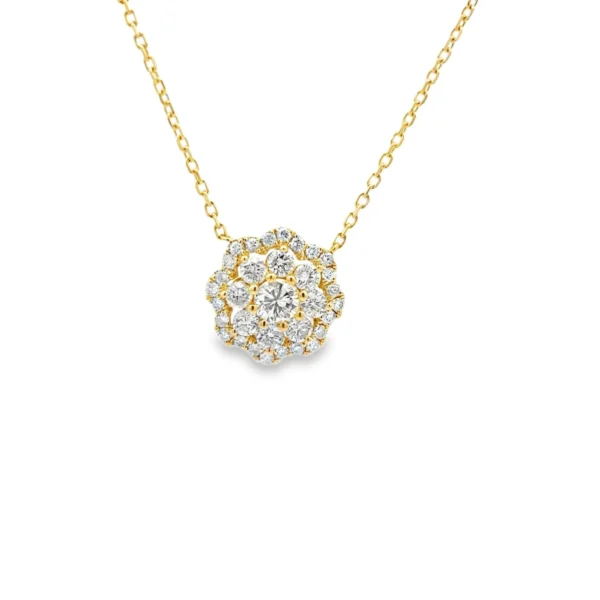 Floral Diamond Cluster Pendant