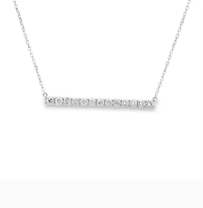 Diamond Bar Pendant Necklace