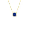 Cushion Blue Sapphire Necklace