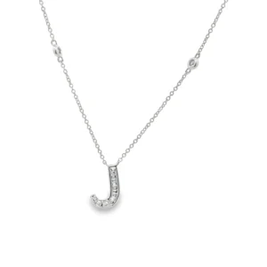 Diamond Initial J Necklace