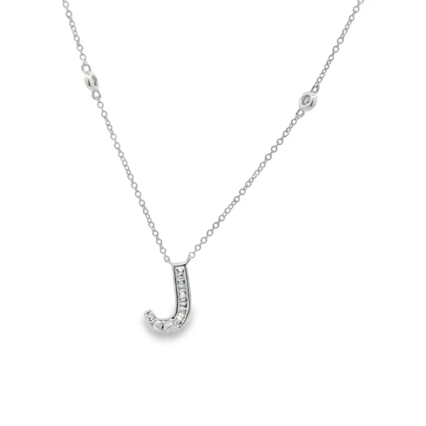 Diamond Initial J Necklace