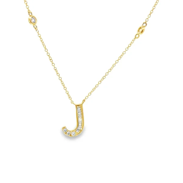 Diamond Initial J Necklace
