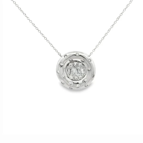 Circular Diamond Pendant Necklace