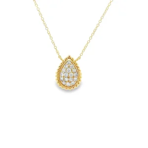 Teardrop Diamond Pendant Necklace