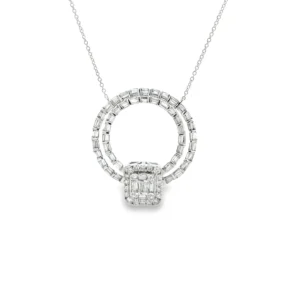 Circle Diamond Pendant Necklace