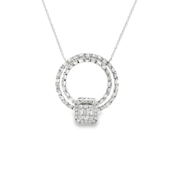 Circle Diamond Pendant Necklace