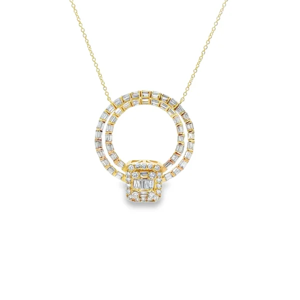 Circle Diamond Pendant Necklace