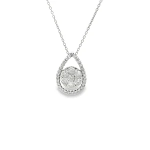 Teardrop Diamond Pendant Necklace