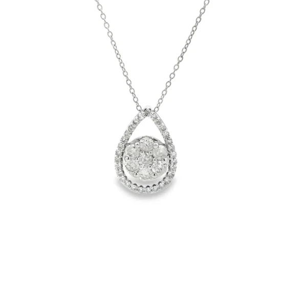 Teardrop Diamond Pendant Necklace