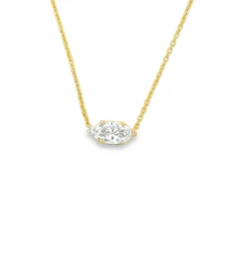 East West Marquise Solitaire Necklace