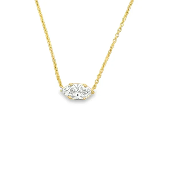 East West Marquise Solitaire Necklace
