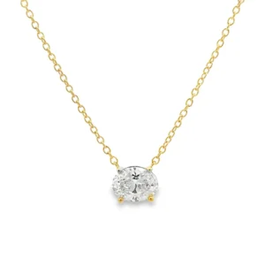 Oval Diamond Solitaire Necklace