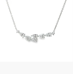 Pear Diamond Bar Necklace
