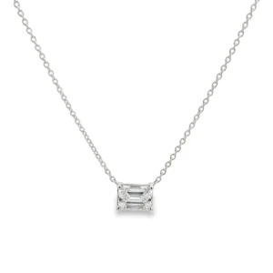 Emerald Diamond Solitaire Necklace