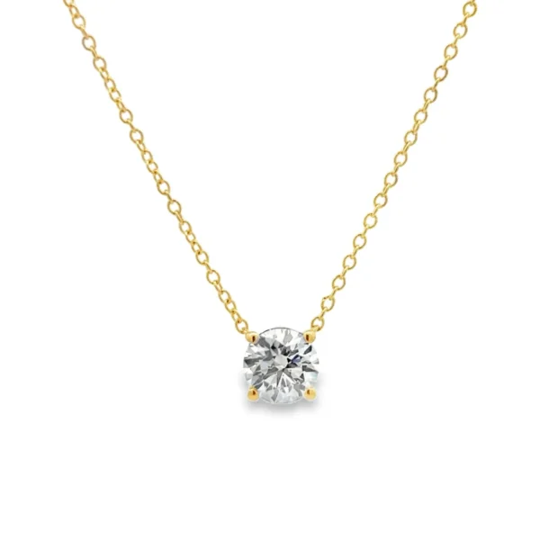 Round Diamond Solitaire Necklace