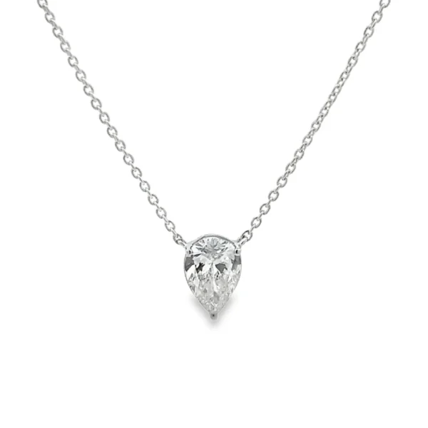 Pear Diamond Pendant Necklace