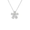 Pear Diamond Flower Necklace