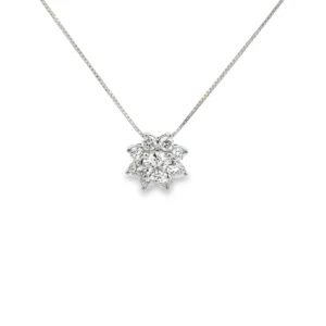 Floral Diamond Pendant Necklace