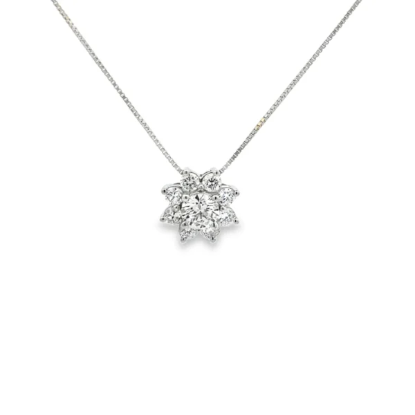 Floral Diamond Pendant Necklace