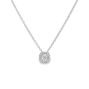 Halo Diamond Pendant Necklace