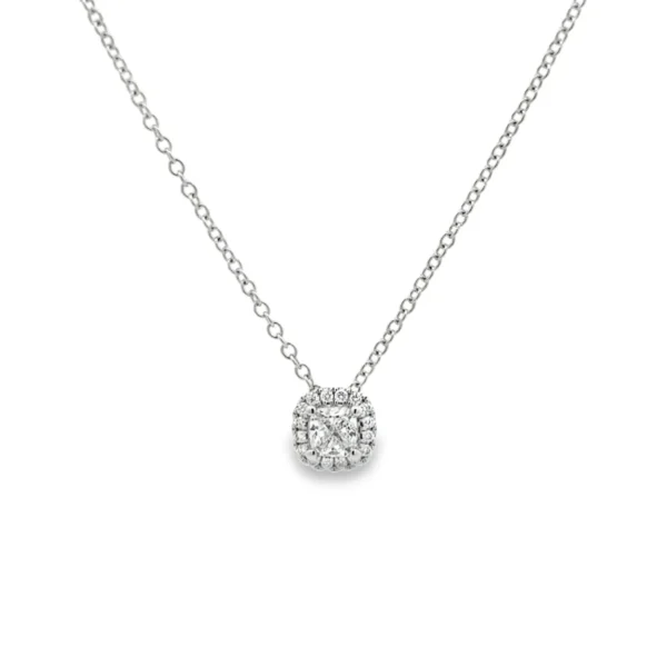 Halo Diamond Pendant Necklace