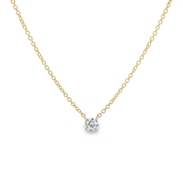 Round Diamond Solitaire Necklace