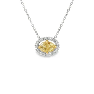 Yellow Oval Diamond Necklace