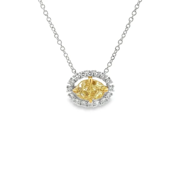 Yellow Oval Diamond Necklace