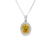Oval Halo Pendant Necklace
