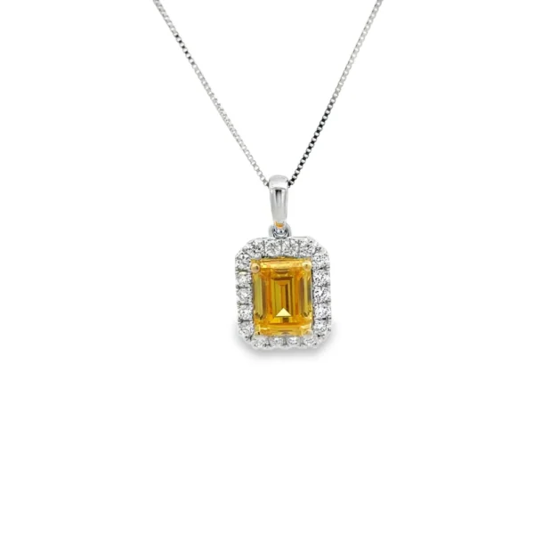 Emerald Cut Diamond Necklace