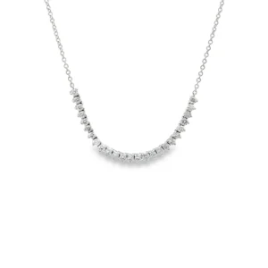 Curved Diamond Bar Necklace