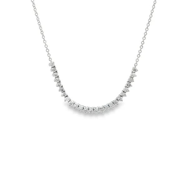 Curved Diamond Bar Necklace