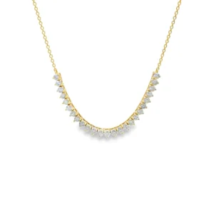 Curved Diamond Bar Necklace