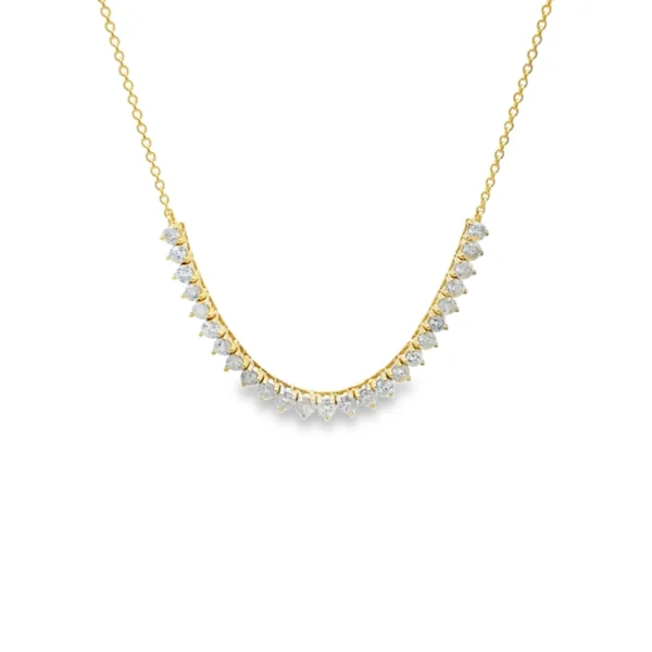 Curved Diamond Bar Necklace