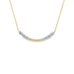 Curved Diamond Bar Necklace