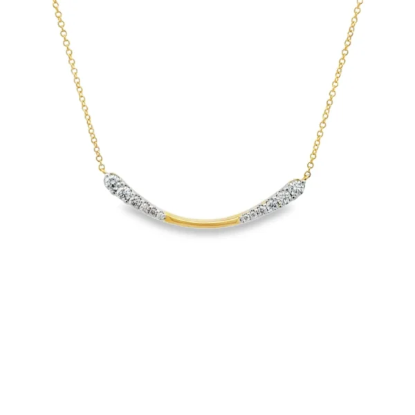 Curved Diamond Bar Necklace