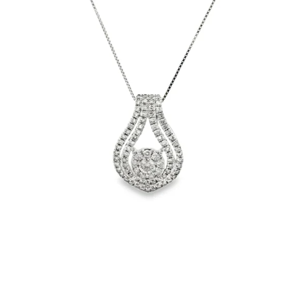 Teardrop Diamond Pendant Necklace