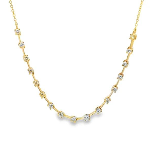Station Diamond Bar Necklace