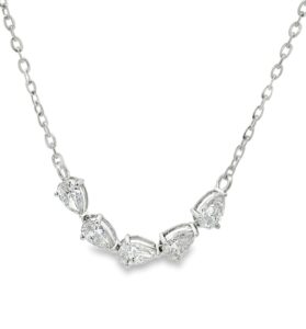 Pear Diamond Bar Necklace