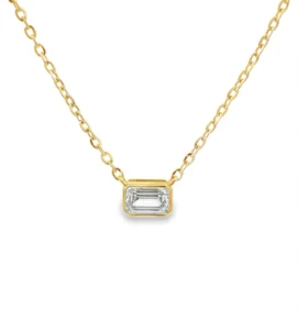 Emerald Cut Diamond Necklace