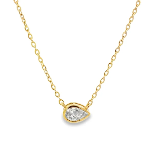 Pear Diamond Solitaire Necklace