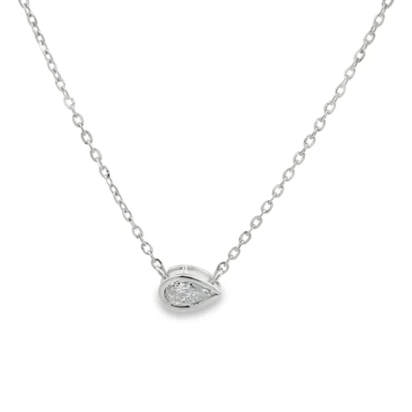 Pear Diamond Pendant Necklace