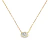 Oval Bezel Diamond Necklace