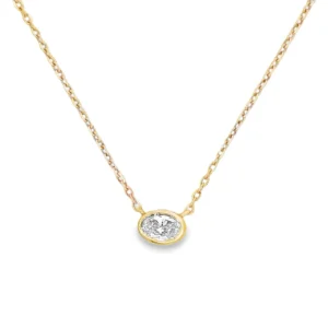 Oval Bezel Diamond Necklace
