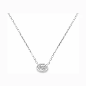 Oval Diamond Solitaire Necklace