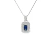 Emerald Sapphire Halo Necklace