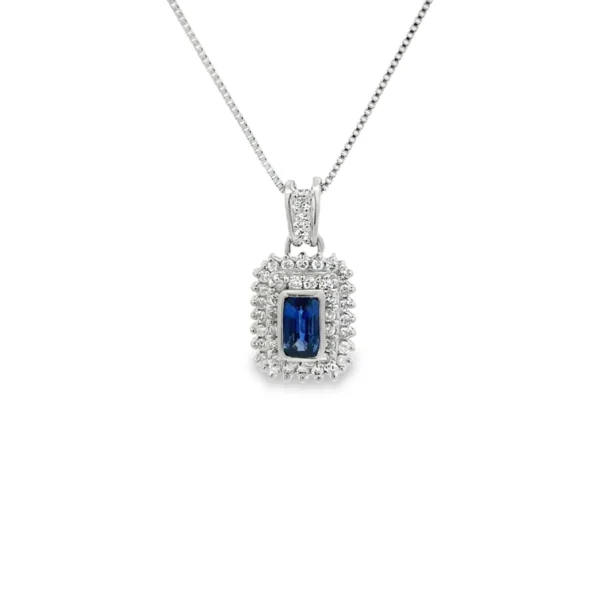Emerald Sapphire Halo Necklace