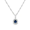 Sapphire Halo Pendant Necklace