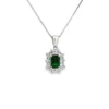 Emerald Halo Pendant Necklace